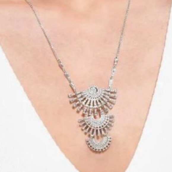 Authentic Swarovski Silver Layered Diamond Crystal Necklace. Long Adjustable. - Picture 3 of 14